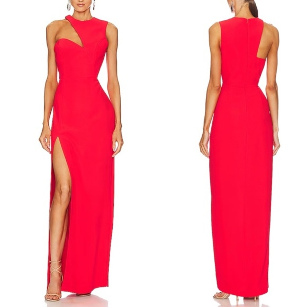 Amanda Uprichard Gilda Red Sleeveless Maxi Dress Gown S